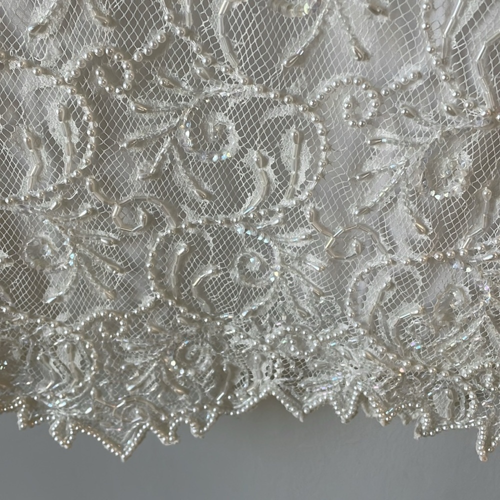 Brilliante by JA, vintage bridal wedding dress separate top, bead and lace small - Picture 3 of 8